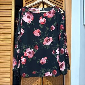 Wilfred Black and Pink Floral Top
